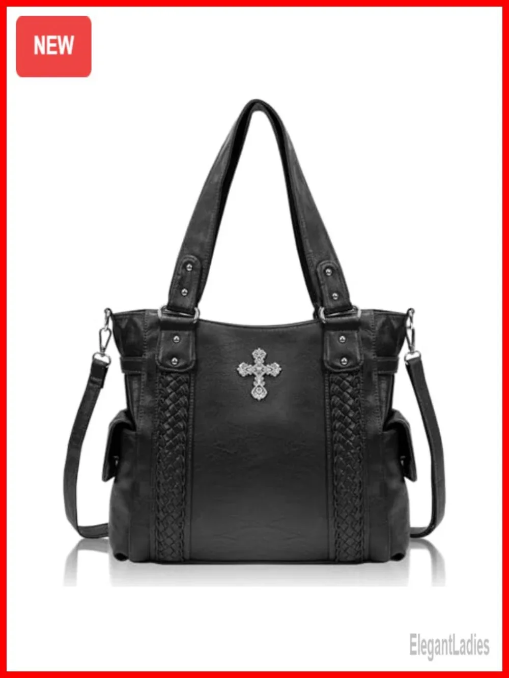 Western Hobo Bag with Crossbody Strap, Faux Leather Tote for Women, Large